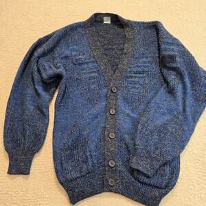 Vtg 90s Paco Calvari Wool Blend Men's Cardigan Sweater Size L Grandpacore